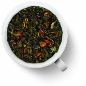Чай Gutenberg зеленый ароматизированный Земляника со сливками (ганпаудер) 100 грамм